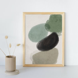 Abstrakte Wasserfarbe geometrisch, Abstrakt, minim Poster