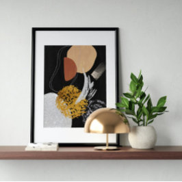 Abstrakte Wasserfarbe geometrisch, Abstrakt, minim Poster