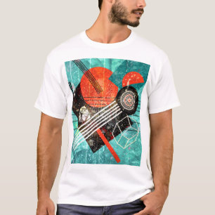 Abstrakte Wasserfarbe, geometrische farbige Formen T-Shirt