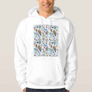 Abstrakte Wasserfarbe: handgezeichnet weißer Hinte Hoodie