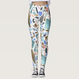 Abstrakte Wasserfarbe: handgezeichnet weißer Hinte Leggings