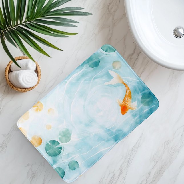 Abstrakte Wasserfarbe Koi Fisch Serenity Badematte (Von Creator hochgeladen)