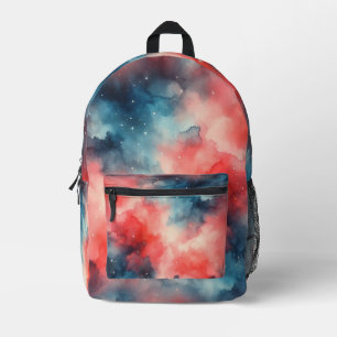 Abstrakte Wasserfarbe Kosmische Szene Bedruckter Rucksack