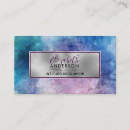 Abstrakte Wasserfarbe Lila Mode Modern Visitenkarte