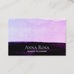 *~* Abstrakte Wasserfarbe Lila Schwarzer Lavendel  Visitenkarte
