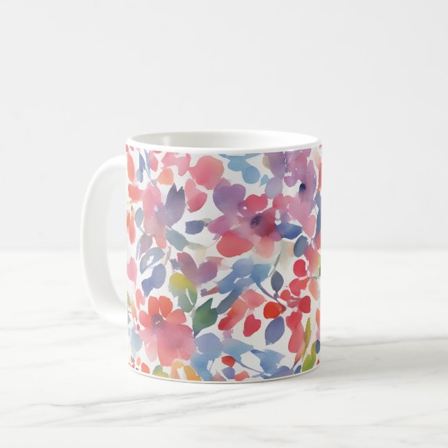 Abstrakte Wasserfarbe Locarno Kaffeetasse (Vorderseite Links)