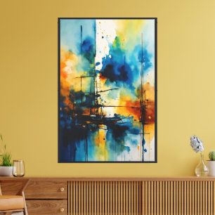 Abstrakte Wasserfarbe Moderne Kunst Leinwanddruck