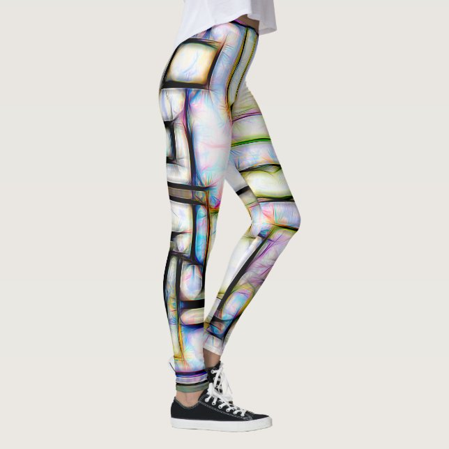 Abstrakte Wasserfarbe Moderne Leggings (Rechts)