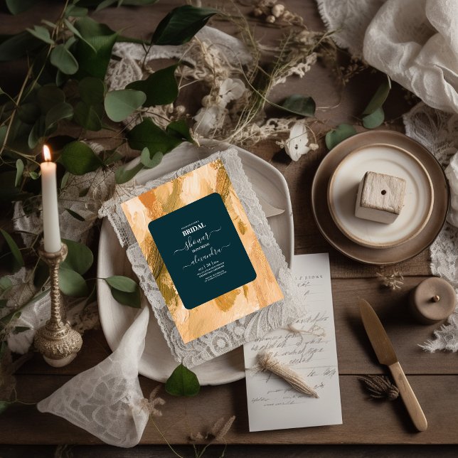 Abstrakte Wasserfarbe Pinselstriche Stroke Bridal Einladung (Von Creator hochgeladen)