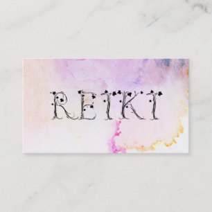 *~* Abstrakte Wasserfarbe REIKI Ivy Pastell Visitenkarte