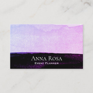 *~* Abstrakte Wasserfarbe Rosa Lila schwarzer Lave Visitenkarte