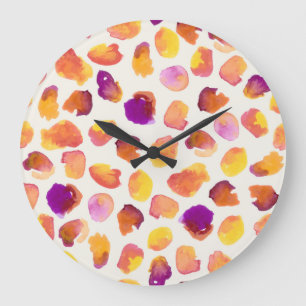 Abstrakte Wasserfarbe Vintag Nahtlose Illustration Große Wanduhr