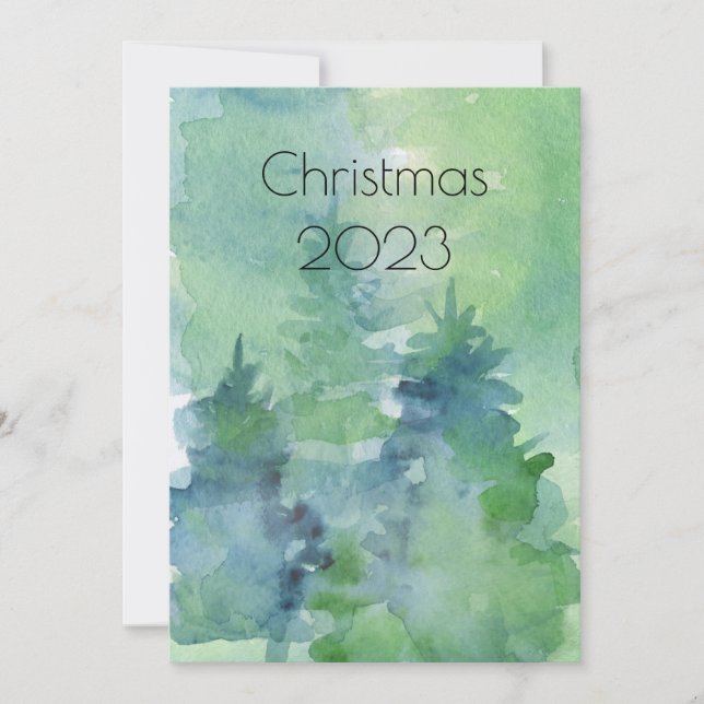 Abstrakte Wasserfarben Bäume Weihnachten Weihnacht (Vorderseite)