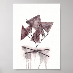 Abstrakte Wasserfarben-Kunst zum Thema Tod Poster