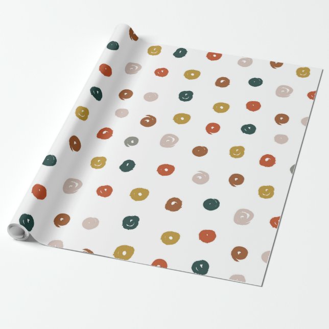 Abstrakte Wasserfarben-Neutralpunkte Geschenkpapier (Ungerollt)