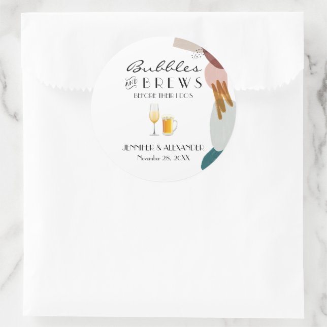 Abstrakte Wasserfarben Runder Aufkleber (Tasche)