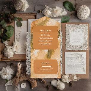 Abstrakte Wasserfarbenpracht All In One Einladung