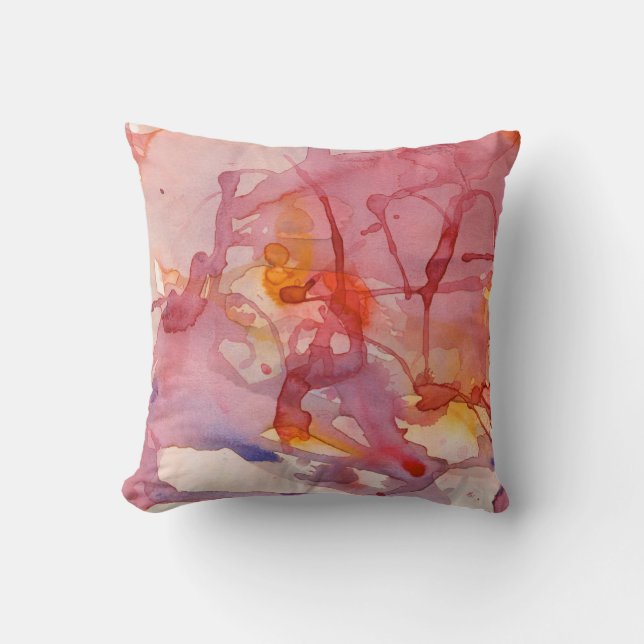 Abstrakte Wasserfarbensplash American MoJo Pillow Kissen (Vorderseite)