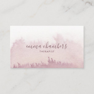 Abstrakte Wasserfarbentherapeut Berater Dusky Rose Visitenkarte