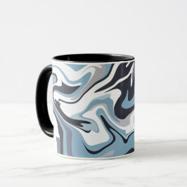 Abstrakte Wasserkunst mit schwindelerregenden Blau Tasse