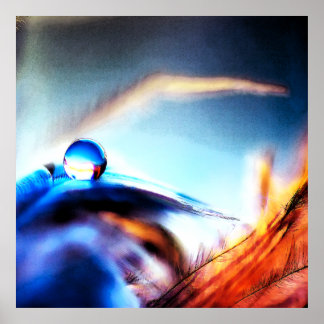 Abstrakte Wassertropfen-Makrofotografie Poster