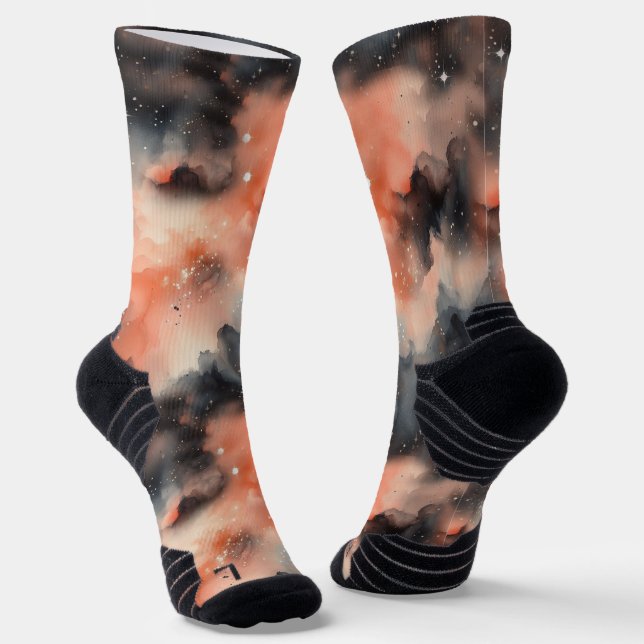 Abstrakte Watercolor Celestial Symphonie Socken (Gewinkelt)