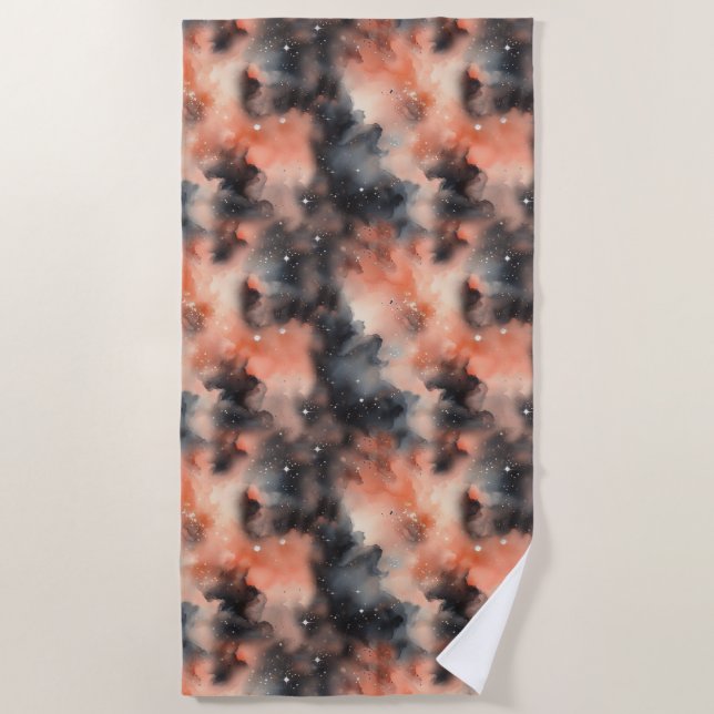 Abstrakte Watercolor Celestial Symphonie Strandtuch (Vorderseite)