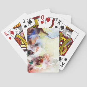 Abstrakte Watercolor Grungebeschaffenheit mit Spielkarten