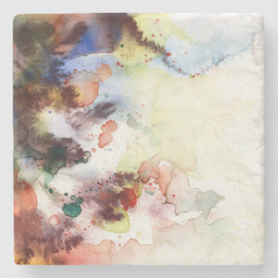 Abstrakte Watercolor Grungebeschaffenheit mit Steinuntersetzer