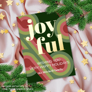 Abstrakte Wave Art Muster Real Gold Folien Feiertagskarte