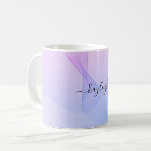 Abstrakte Wavelines Pink Blue Kaffee Tasse