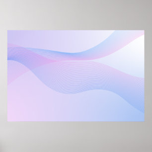 Abstrakte Wavelines Pink Blue Poster