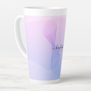Abstrakte Wavelines Rosa Blau Milchtasse