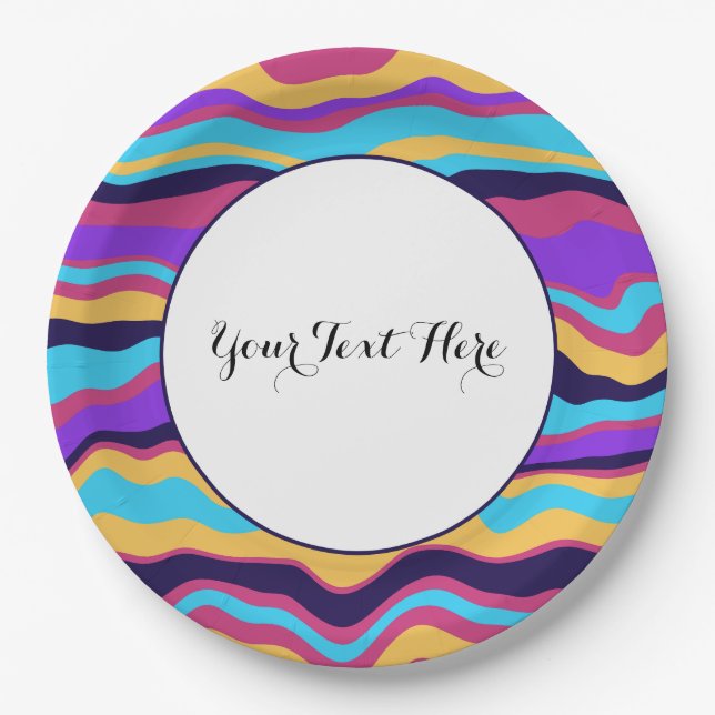 Abstrakte Waves Pappteller (Vorderseite)