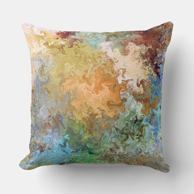 Abstrakte Waves Throw Kissen (Vorderseite)