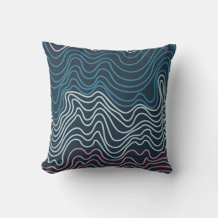 Abstrakte Wavy Lines Art Kissen
