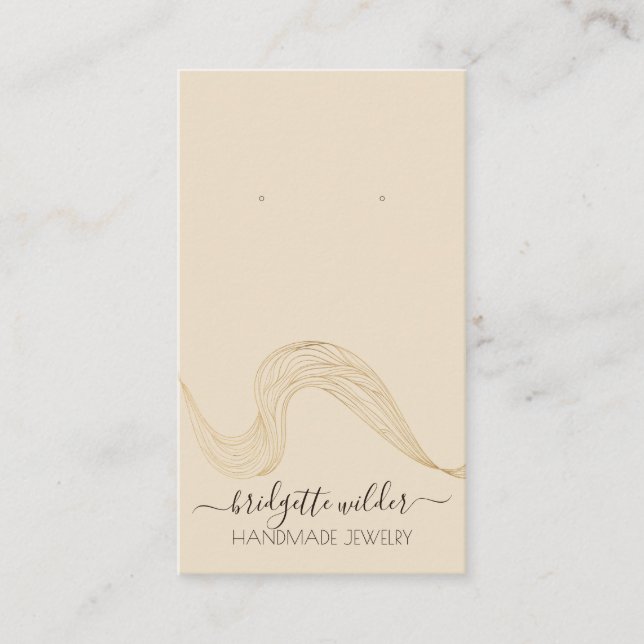 Abstrakte Wavy Lines Earring Display Cards Visitenkarte (Vorderseite)