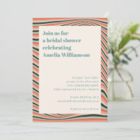 Abstrakte Wavy Stripes Aqua und Peach Brautparty