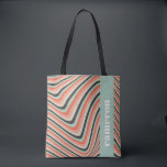 Abstrakte Wavy Stripes Aqua und Peach Personalisie Tasche<br><div class="desc">Abstrakte Wavy Stripes Aqua und Peach Personalisiert Totbeutel</div>