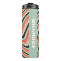 Abstrakte Wavy Stripes Aqua und Peach Personalisie