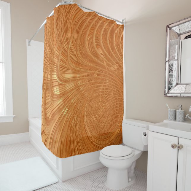 Abstrakte Wavy Striping Musterlinien 04 Duschvorhang (Beispiel)