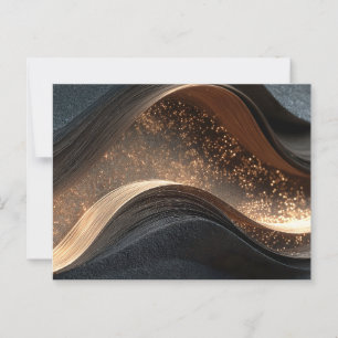 Abstrakte Wavy Textur mit goldenen Glitzern Postkarte
