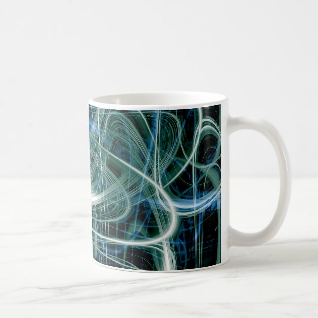 Abstrakte Wege mit grünem Licht Kaffeetasse (Rechts)