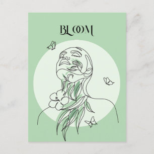 Abstrakte weibliche Linie Kunst, erdig Tones Poste Postkarte