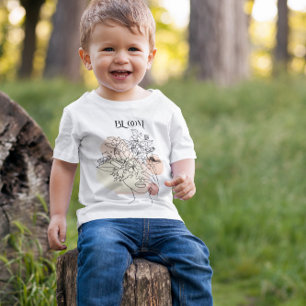 Abstrakte weibliche Linie Kunst, erdige Töne Baby T-shirt