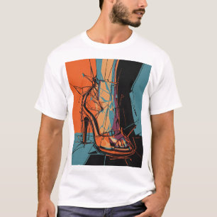 Abstrakte weibliche Schuhdesign Stilvoll künstleri T-Shirt