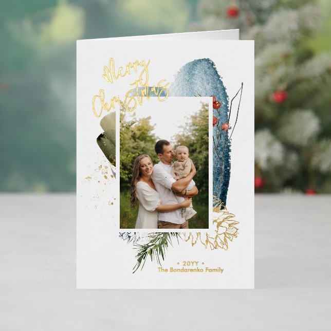 Abstrakte Weihnachts-Custom-Holiday Foto Foil (Feiertag In Situ)