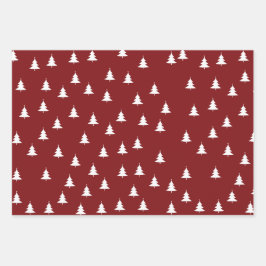 Abstrakte Weihnachtsbäume skandinavisches Muster Geschenkpapier Set