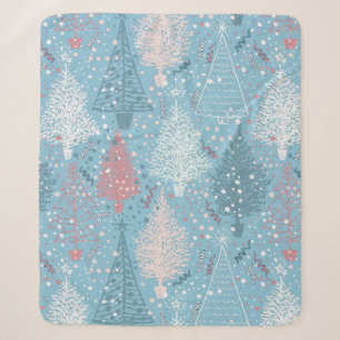 Abstrakte Weihnachtsbaumen Muster 2 Sherpa Blanket Sherpadecke