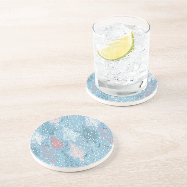 Abstrakte Weihnachtsbaumen Muster 2 Untersetzer (Seite)